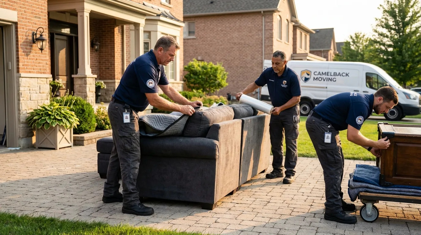 Large estate moving crew wrapping furniture in Hamilton City, CA