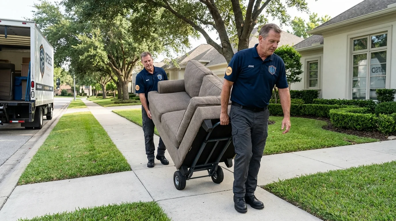 Local residential moving crew loading furniture in Hamilton City, CA
